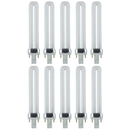 Sunlite PL9/SP41K 2-Pin Fluorescent 9W 4100K U Shaped PL CFL Twin Tube Plugin Light Bulbs w/G23 Base, 10PK 40506-SU